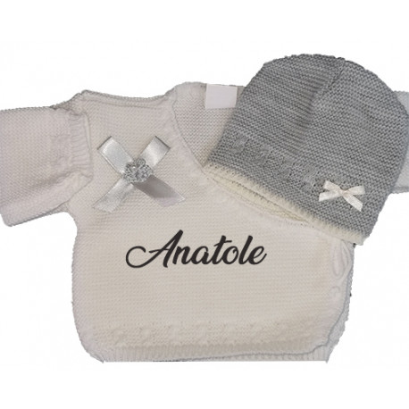 Ensemble bébé en tricot personnalisé